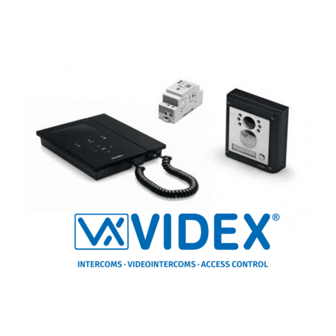 Videx IPVK-1S/98B 1 Button 4000 Series Surface Panel with Black Kristallo Video Monitor