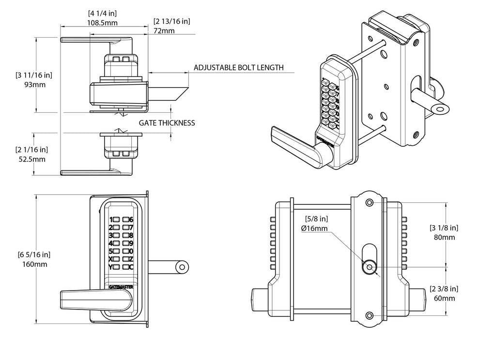 Superlock 2.0 Gate Lock for Wooden Gates | Single-Sided RapidReset