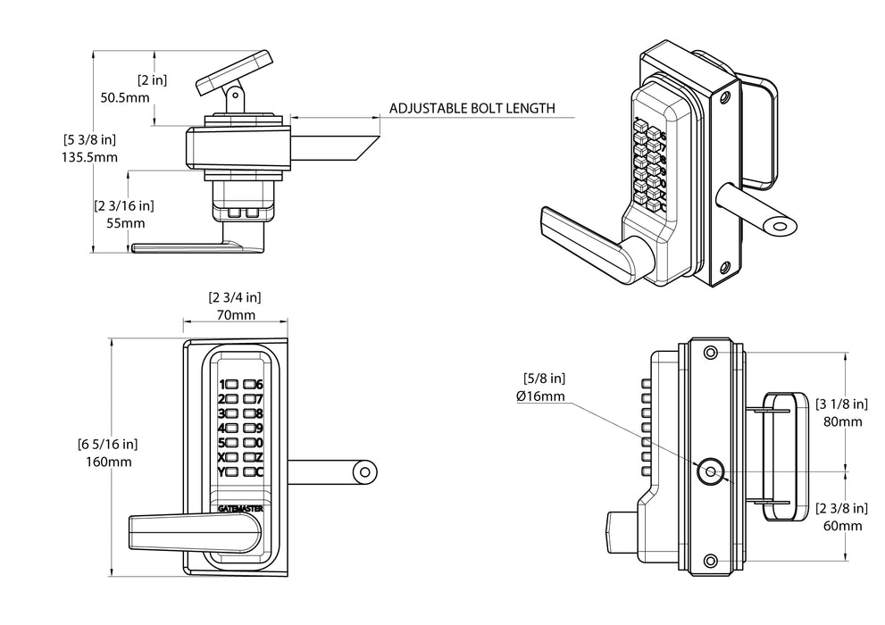 Superlock 2.0 Code Gate Lock | Quick Exit | RapidReset Keypad Entry