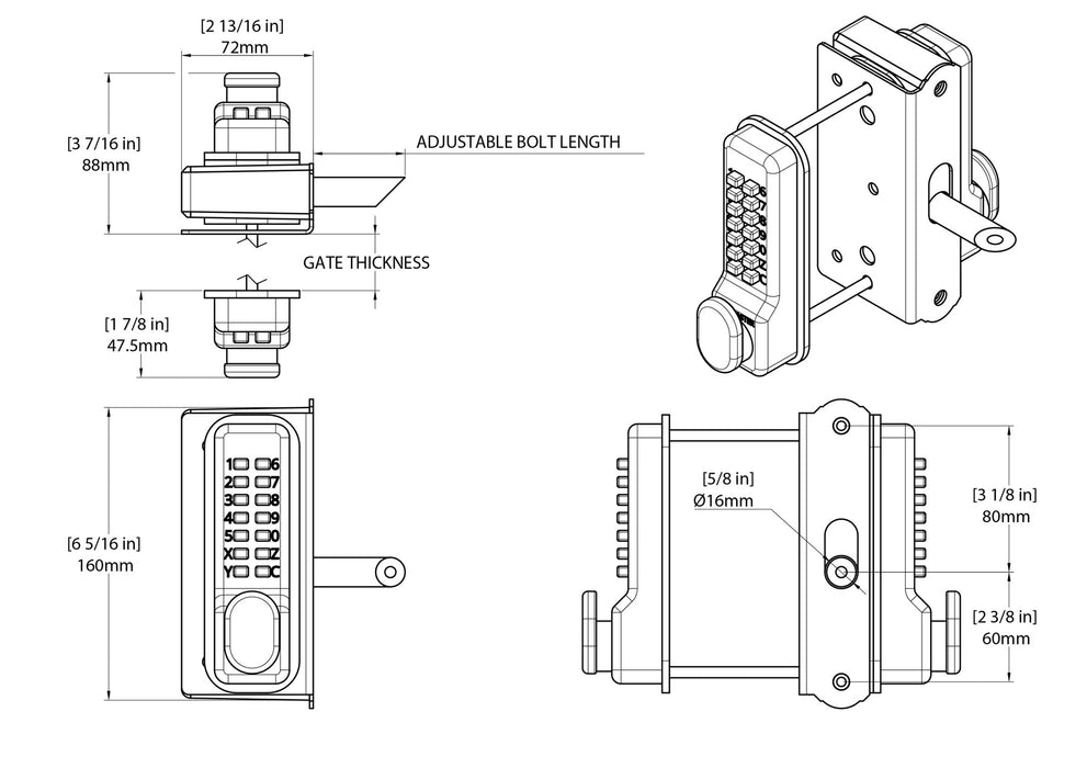 Superlock 2.0 Code Gate Lock for Wooden Gates | Double-Sided