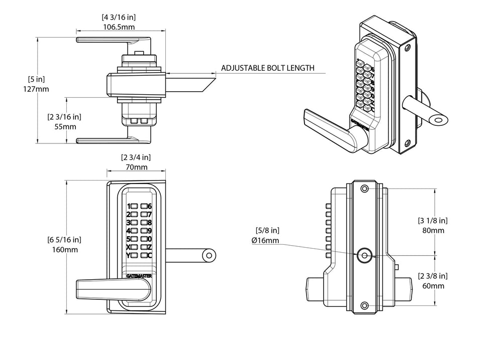 Superlock 2.0 Code Gate Lock | RapidReset Keypad Entry