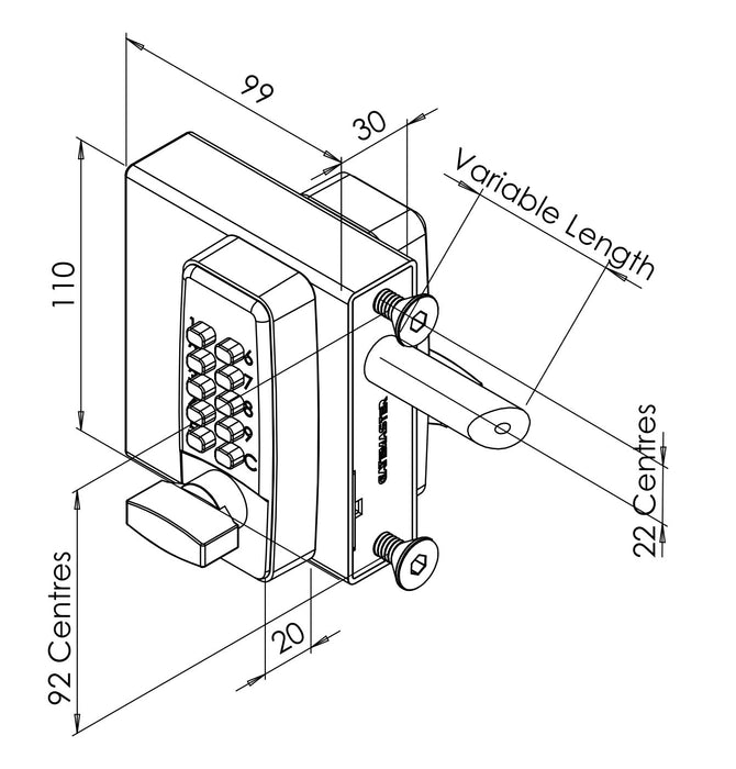 SelectPro Code Gate Lock | Single-Sided Keypad