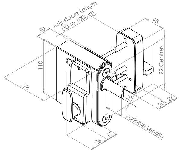 Select Pro Digital Code Lock for Wooden Gates | Single-Sided